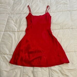 Meshki Red Valentina Satin Dress